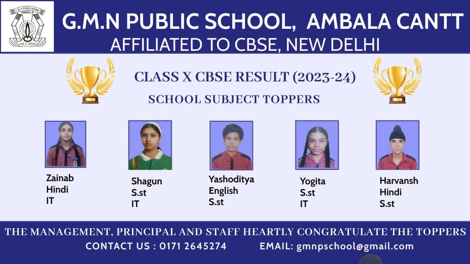 GMN Acclaimes Hundred Percent Board Result of grade X (2023-24)